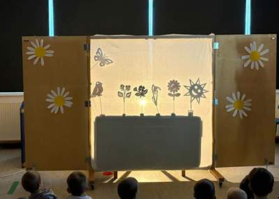 Lutkovna predstava, s senčnimi lutkami, Pomlad prihaja
