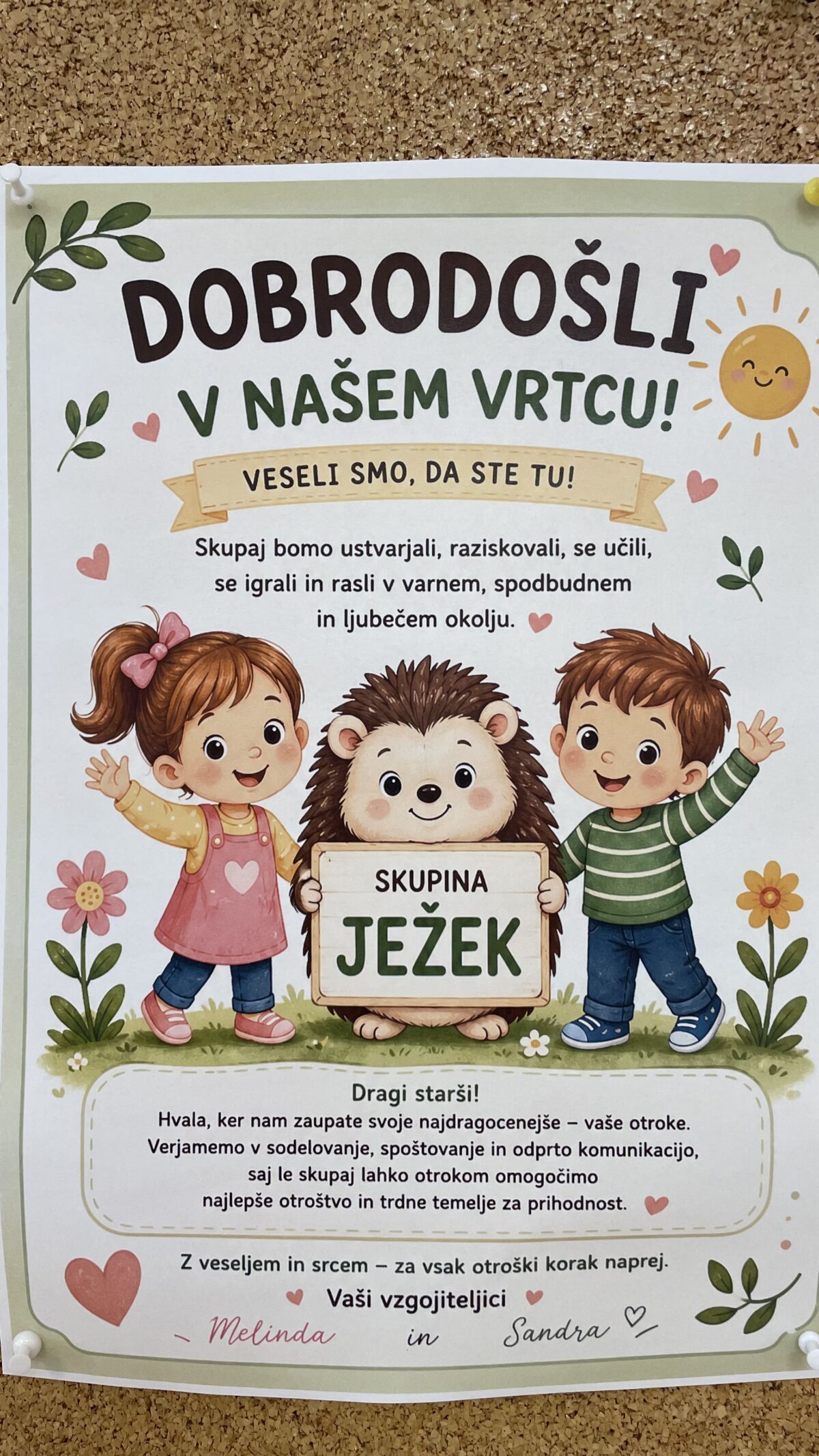 Dobrodoslica 2026-27 oglasna deska Ježek