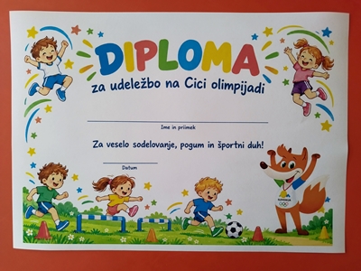 Diploma ob zaključku.